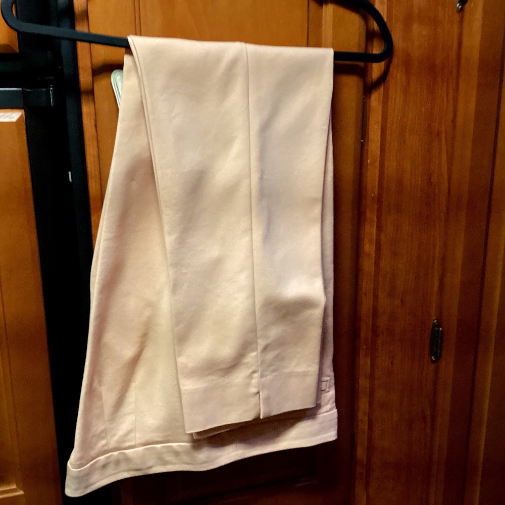 Talbots straight legged pale peach colored pants.